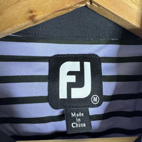 FootJoy Polo performance Shirt Mens Medium Striped Golf Short Sleeve Athletic - Picture 4 of 8